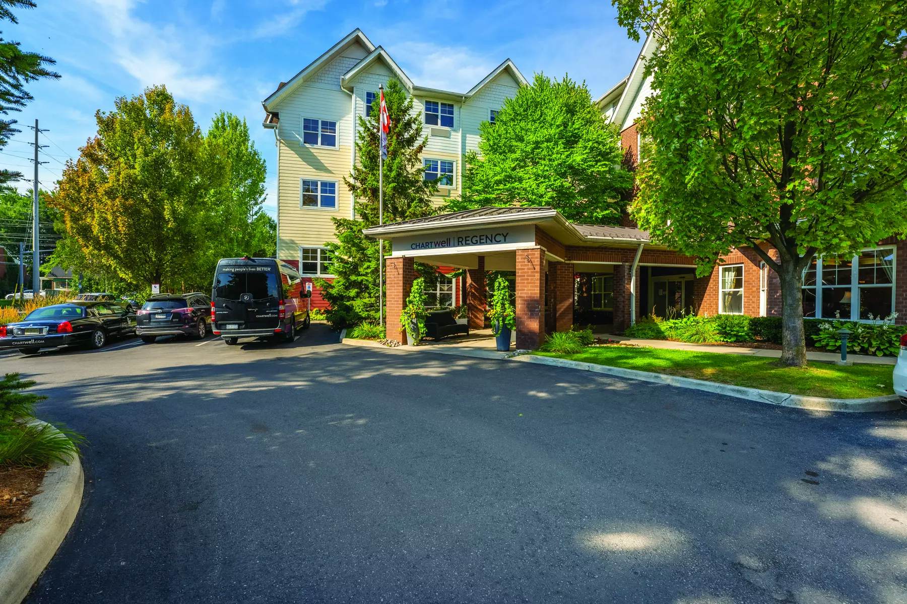 Chartwell Regency Retirement Residence   front entrance with Chartwell van