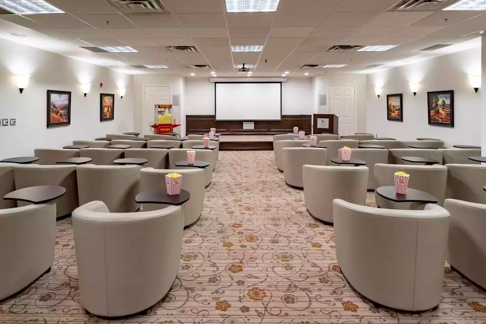 Movie theatre at Chartwell Georgian Traditions Retirement Residence.