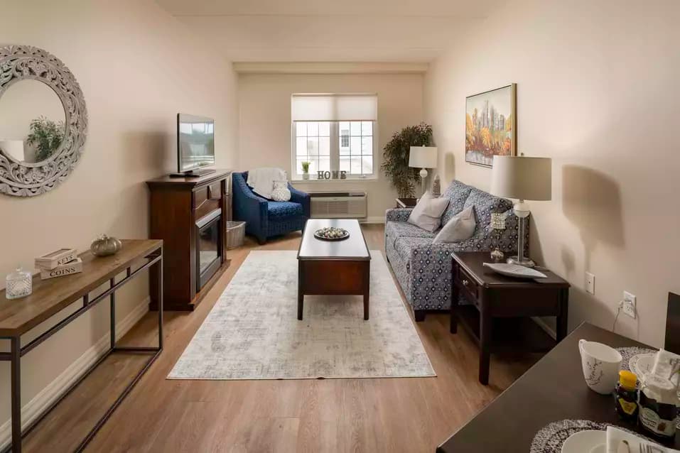 Studio suite at Chartwell Georgian Traditions Retirement Residence.